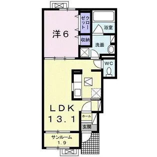 スイートアリッサムB【1階】の間取り