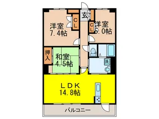 レジデンス桃山台BIKEN【2階】の間取り