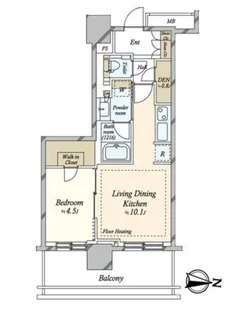 プラウドタワー亀戸クロス ブライトタワー【16階】の間取り