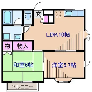 ベイヒルズサワノA棟【2階】の間取り