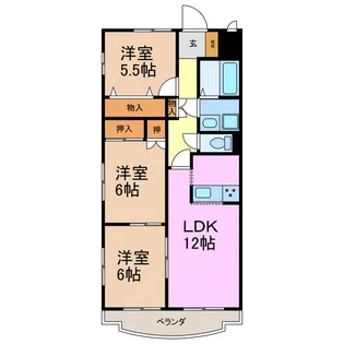 リビエール東陵【2階】の間取り