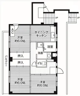 ビレッジハウス田谷1号棟【3階】の間取り