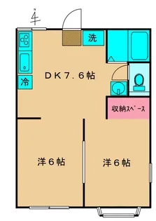 プリュジュール秋津B棟【1階】の間取り