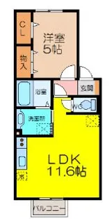 シャトレ夢咲【1階】の間取り