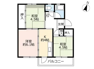UR星の原【5階】の間取り