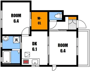 ウィングス緑井 B棟【1階】の間取り
