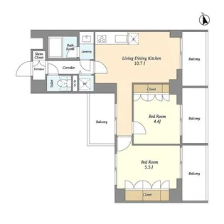 オープンブルーム綾瀬【8階】の間取り