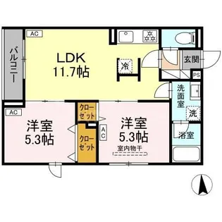 セレスティア荒川N【2階】の間取り