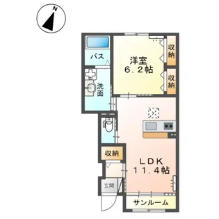 オレンジ・キャンバス【1階】の間取り