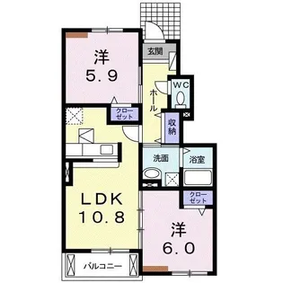 プリーマ開成【1階】の間取り