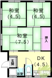 カラーズビンテージ高取山【1階】の間取り
