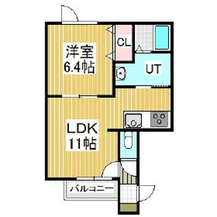 クローバーハウスNo.3【2階】の間取り