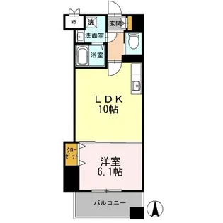 カスタリア志賀本通【3階】の間取り