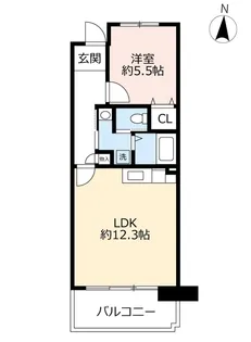 URアーベインルネス白銀【6階】の間取り