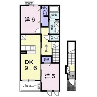 レジデンス愛B【2階】の間取り