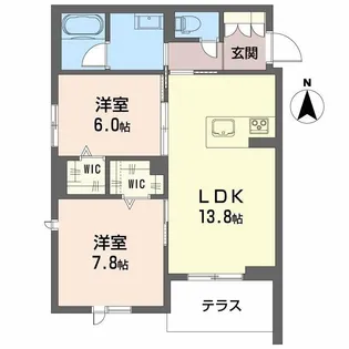 シャーメゾン 二口 パナ XI【1階】の間取り
