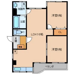 グランドハイツ木舟【2階】の間取り