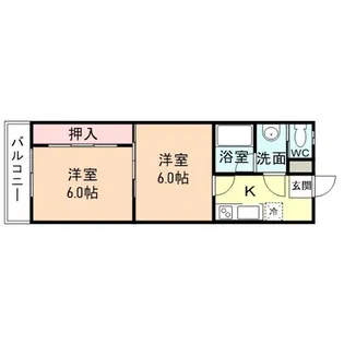 パレスドール北代【2階】の間取り