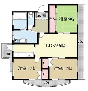 バジェ牛山【2階】の間取り