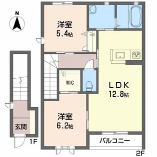 テラスコート東垣生 A棟【2階】の間取り