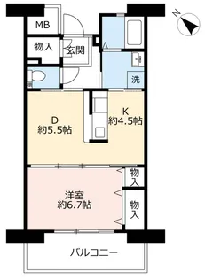 URアーバンラフレ鳴子【6階】の間取り