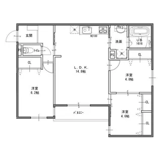 ボヌール高槻【2階】の間取り