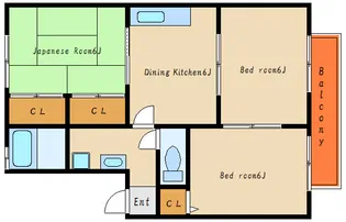 ハイカムール住吉【2階】の間取り