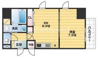 プランドール北浜【3階】の間取り