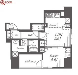 プラウドタワー栄パークアリーナ【10階】の間取り