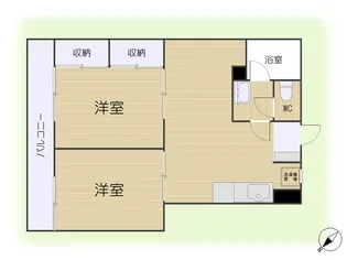 荒木上原ハイツ【2階】の間取り