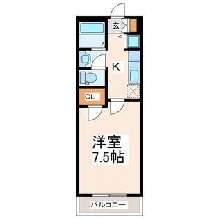 プレステージ上熊本【5階】の間取り