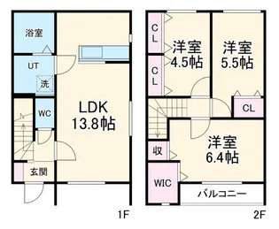 神奈川県大和市福田【一戸建】の間取り