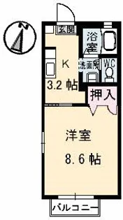シャーメゾン八雲 B棟【1階】の間取り