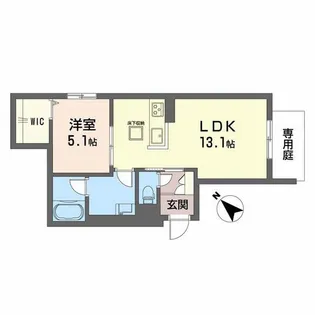 グリーンセント矢賀【1階】の間取り