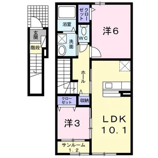 ノーブル村上【2階】の間取り
