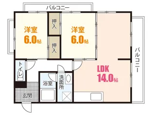 カルチェ川内NO.2【2階】の間取り