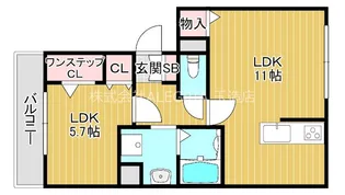 大阪府大阪市東成区大今里2【アパート】の間取り