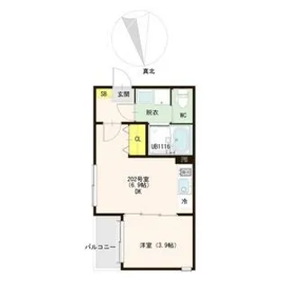 GREEN ACE II(グリーンエースツー)(郡山七丁目(7)B)【2階】の間取り