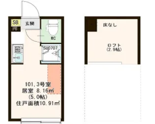 リズシャンブル氷川台【1階】の間取り