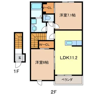 クレールII【2階】の間取り