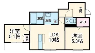 2LDKの間取り画像