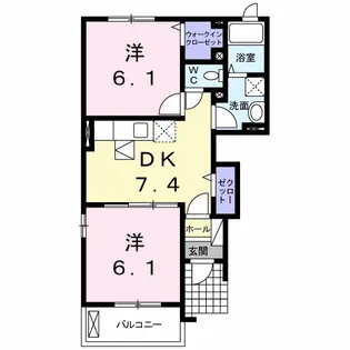 メゾン 城ノ下B【1階】の間取り