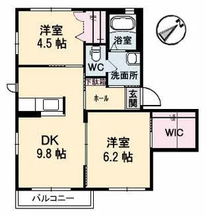 モンパルナスU【2階】の間取り
