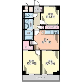 東京都北区東十条3【マンション】の間取り