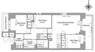 東京都東村山市富士見町1【マンション】の間取り