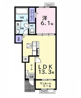 クレスト【1階】の間取り