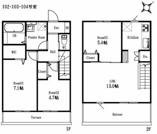 ハーミットクラブハウス横浜簑沢の間取り