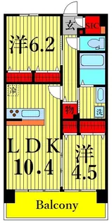 HIGASIKOMATUGAWA APARTMENT【1階】の間取り