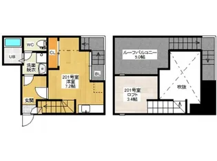Maisoneticリバーサイド宇品【2階】の間取り