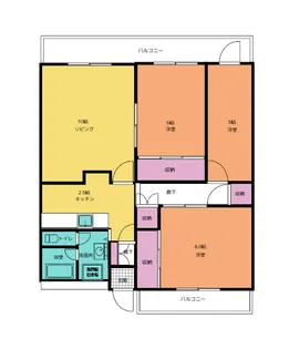 クロノス26大分下郡B棟【4階】の間取り